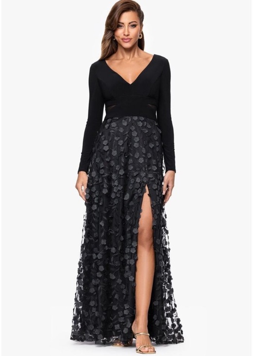 Xscape Dresses & Skirts - Xscape Formal Evening Gown Size 8 Black Wedding Romantic Cocktail Party Dress